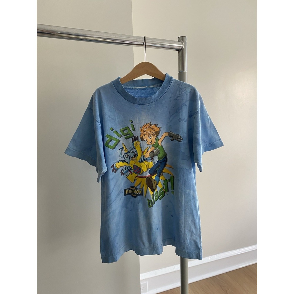 Vintage Digimon Anime Cartoon T Shirt Kids Size Small Tie Dye